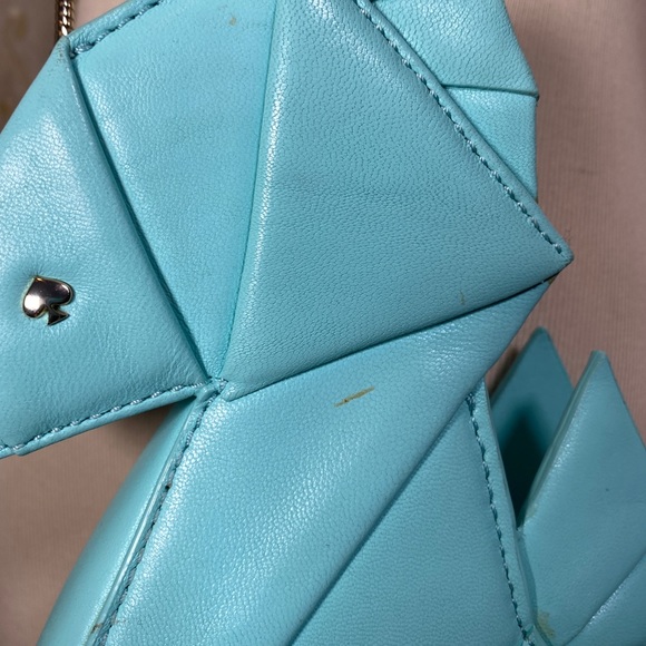 ♥️SOLD♥️KATE♠️SPADE SEAHORSE Chain Shoulder Clutch Limited Edition Blue Bag S - Picture 16 of 17